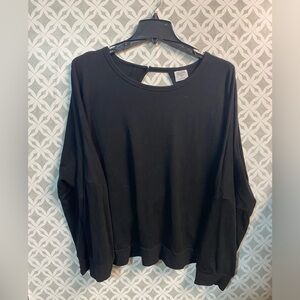 Open Back Black Sweatshirt